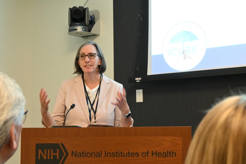 NCI Director W. Kimryn Rathmell, M.D., Ph.D., speaks at the iCURE Welcome Ceremony