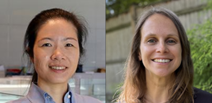 headshots of Dr. Leanne Li on the left (a woman with long black hair) and Dr. Madeleine Oudin (a woman with long blonde hair) 
