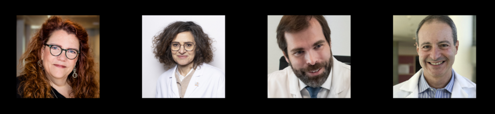 Headshots of Drs. Tanja D. De Gruijl,  Eliane Piaggio, Nicolas Girard, and Sylvio Gutkind