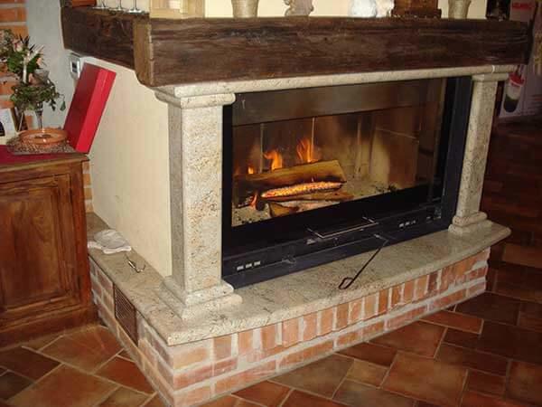 Wood-burning fireplace