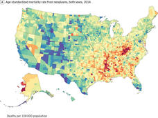 JAMA mortality trends by US county.