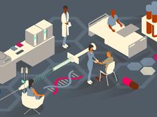 A conceptual cartoon meant to represent the translation of proteogenomic data to drug targets.