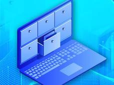 Illustration of a card catalog superimposed on a computer screen, demonstrating how you can search and find detailed information on NCI’s research studies using a computer. 