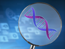 Spyglass hovers over a strand of double helix strand of DNA.