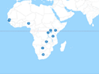 World map showing HPV research funding areas.