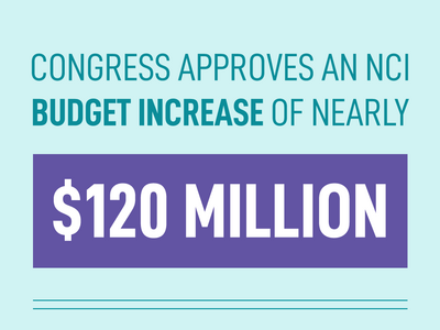 Congress approves an NCI budget increase of nearly $120 million.