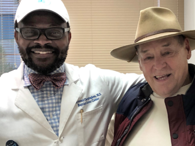 Dr. O with a patient