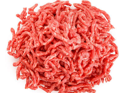 A picture of a mound of ground beef