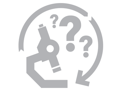 icon of microscope and question marks