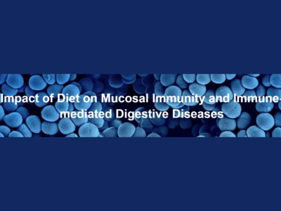 Impact of Diet on Mucosal Immunity and Immune-mediated Digestive Diseases Workshop banner with an image of bacteria