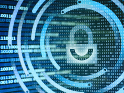 Dark background with floating zeros and ones with a lock off to the right, depicting data security and privacy.