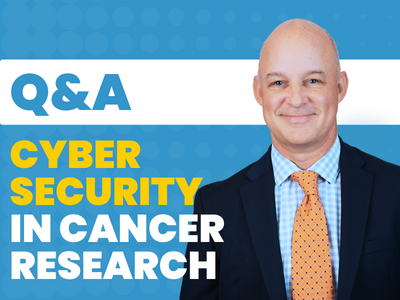Banner with text on left and headshot on right. On left reads: "Q&A: Cyber Security in Cancer Research." On right is headshot of NCI Chief Information Security Officers, Craig Hayn.