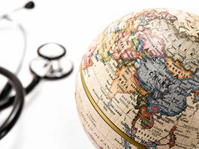 Stethoscope and globe