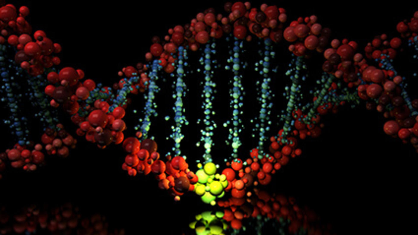 DNA double helix with a genetic mutation.
