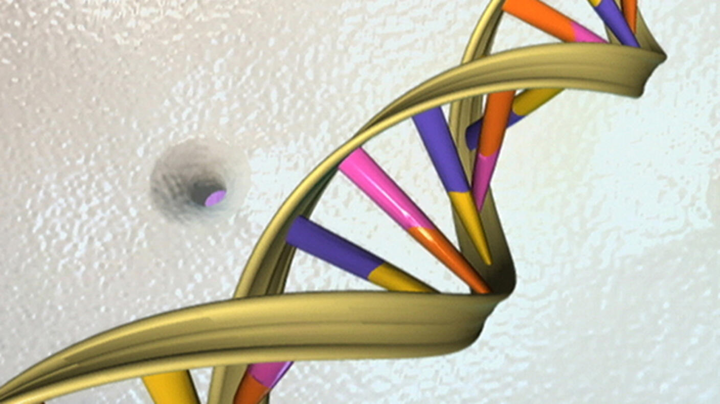 3D illustration of a DNA double helix, showcasing its iconic twisted ladder shape.