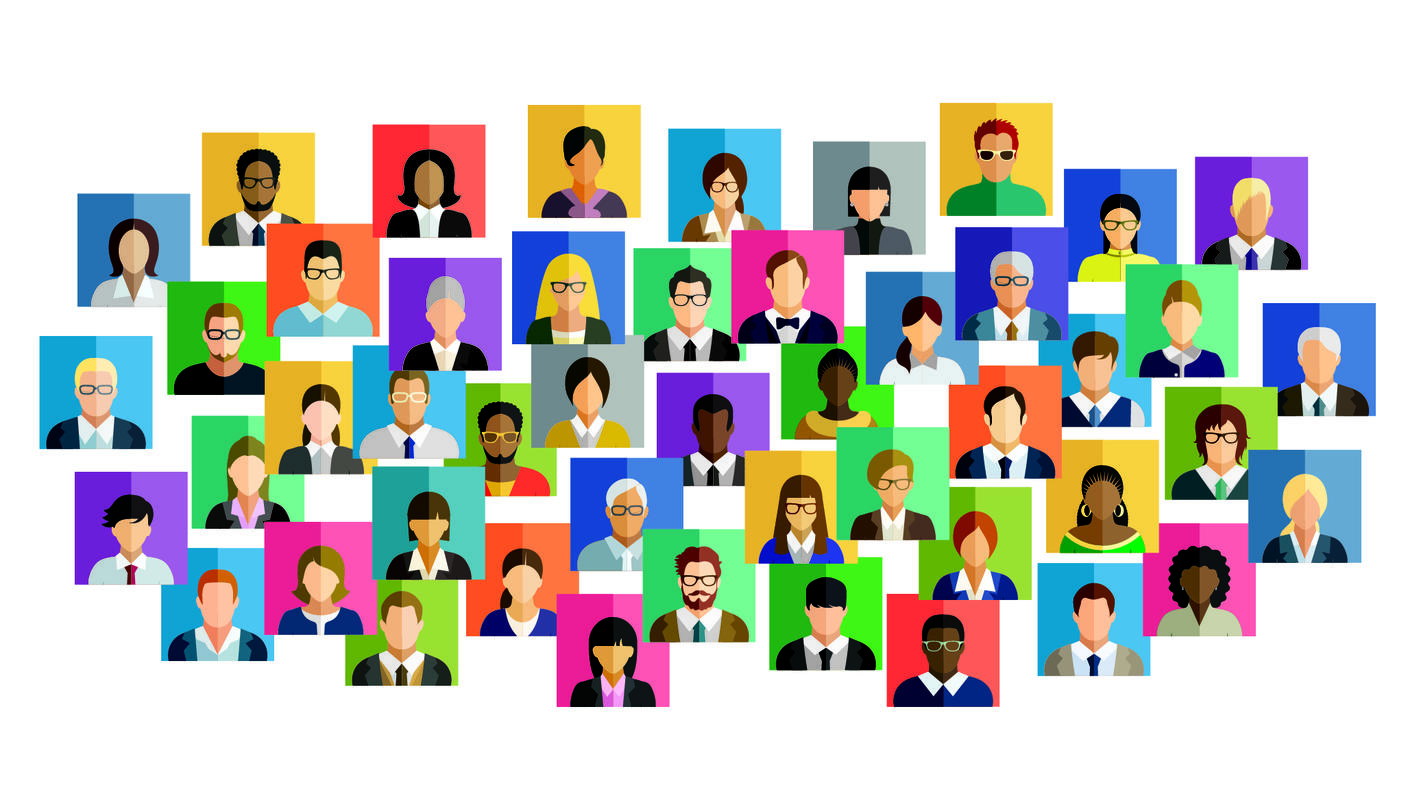 Collage of people icons