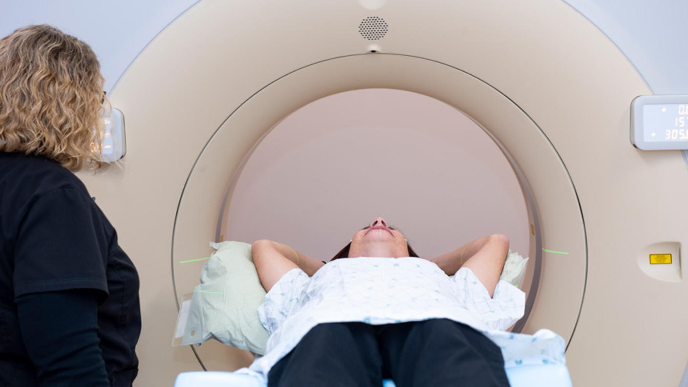CT machine with a tech