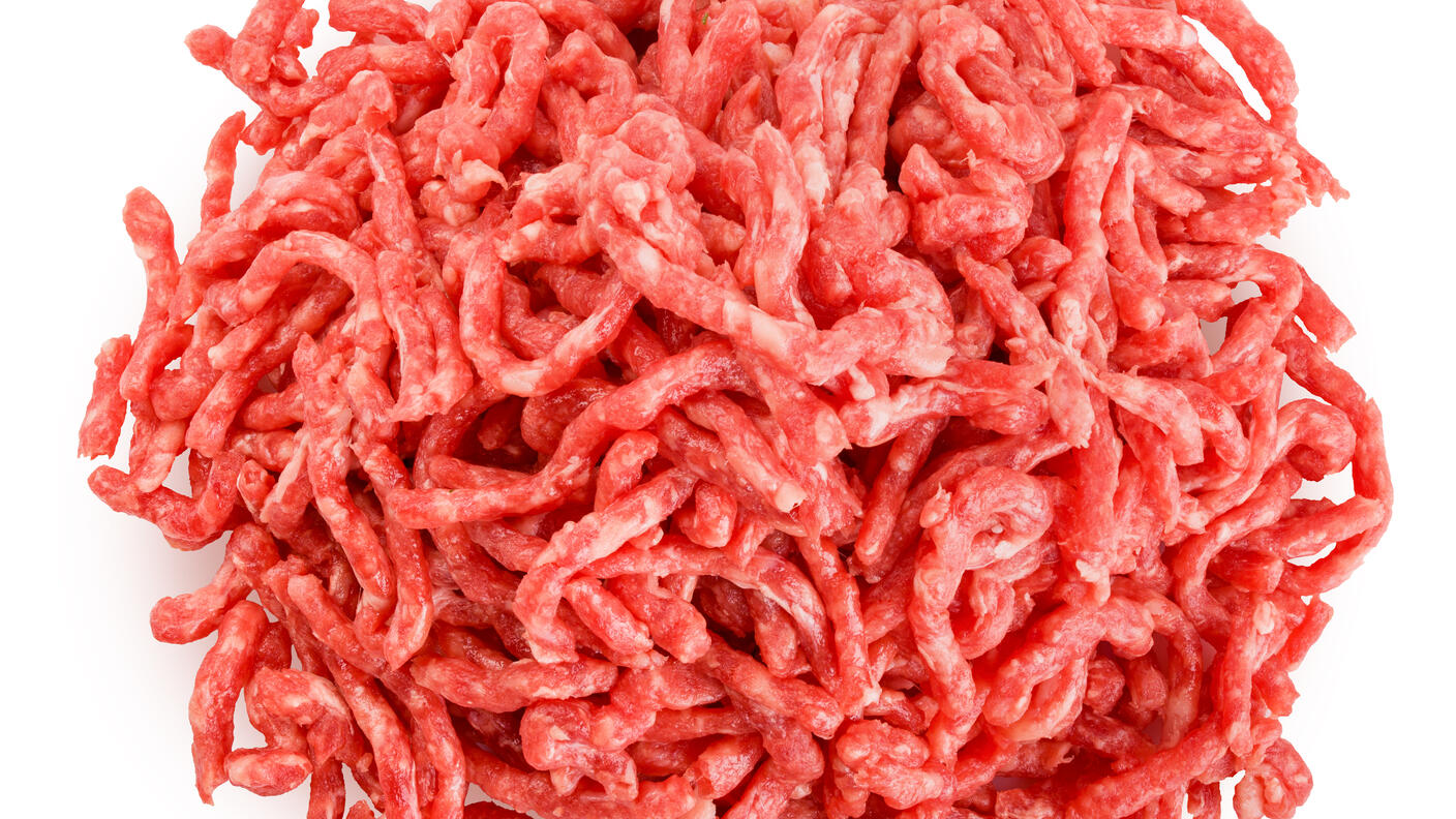 A picture of a mound of ground beef