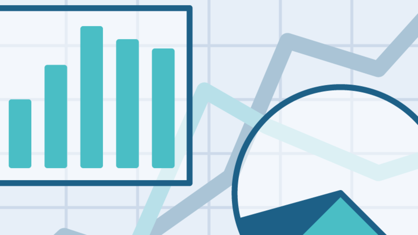 Drawing of generic bar, line, and pie charts