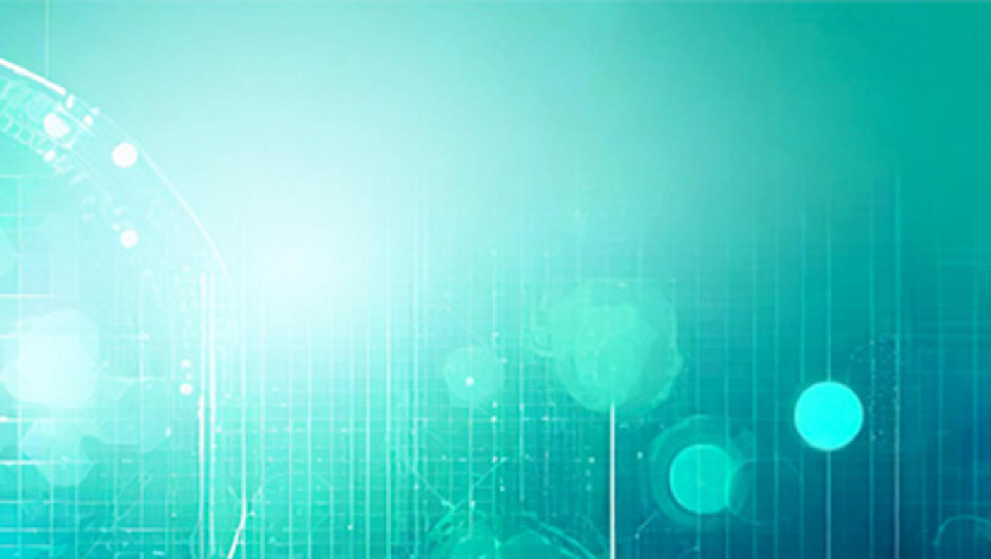 Abstract data and technology with a large, soft burst of light