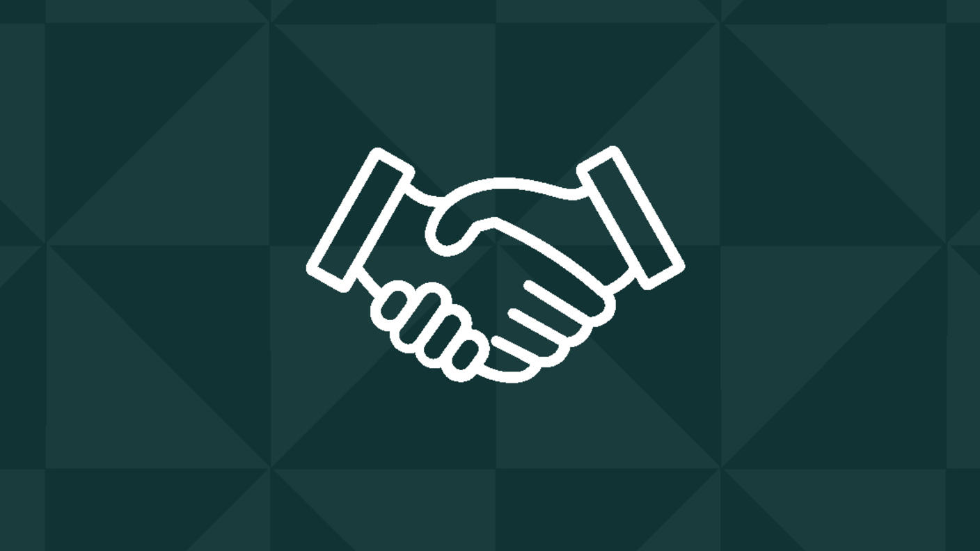Icon graphic depicting a handshake.