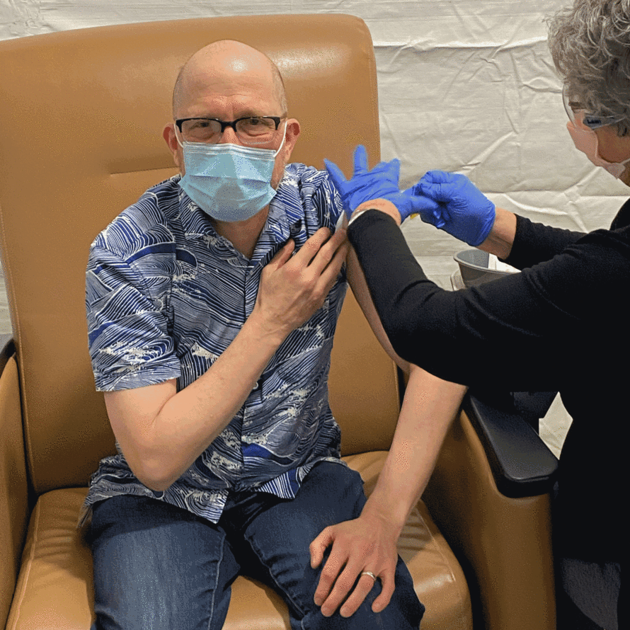 Steve Pergam Getting Vaccine